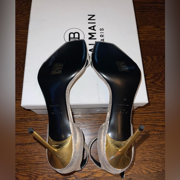 BALMAIN GOLD SANDAL PUMPS - Picture 4 of 6